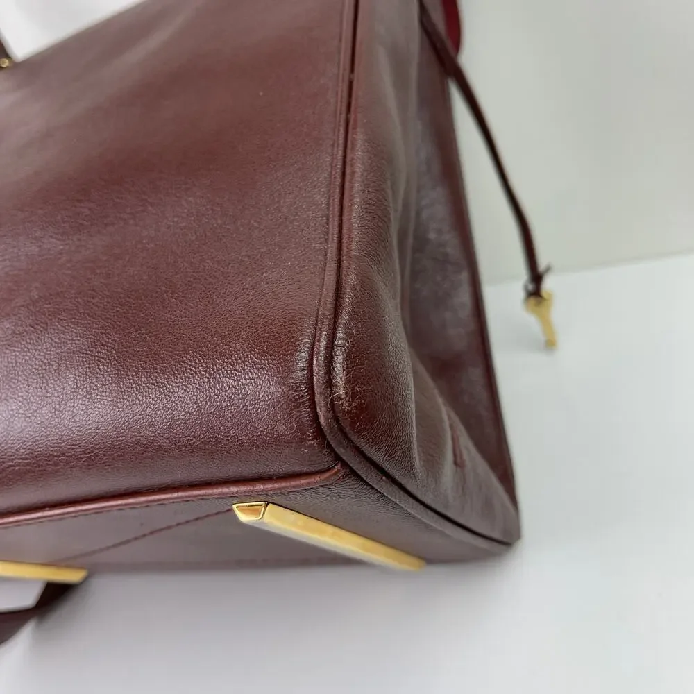 Marc Jacobs Bordo Handbag Leather Italy Satchel Suede Brown Burgundy ITALY